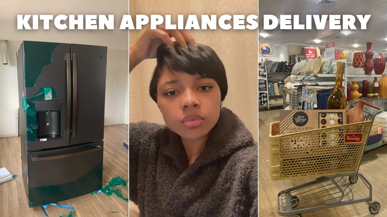 KITCHEN APPLIANCE DELIVERY! GE BLACK SLATE APPLIANCES | what's new at Home Goods | NASYRIA TAYLOR