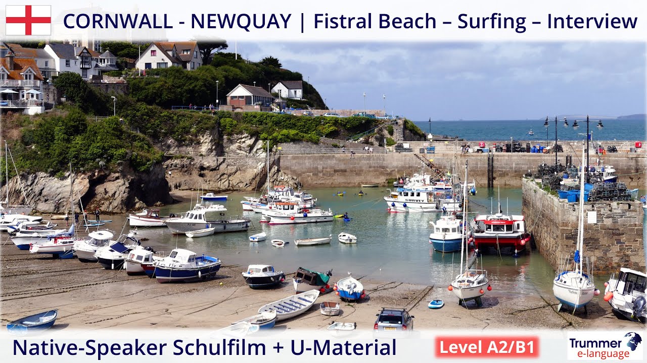 CORNWALL - NEWQUAY - England  | Native-Speaker Schulfilm + Unterrichtsmaterial (Level A2/B1)