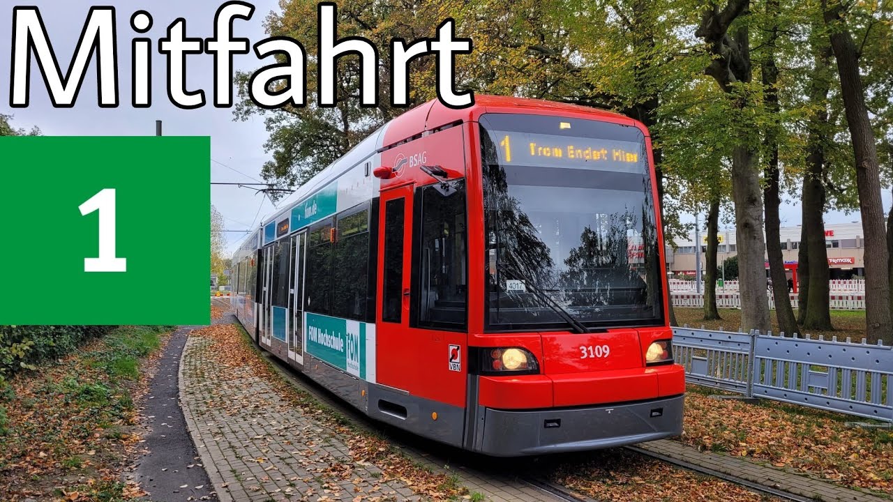 Straßenbahn Bremen | Mitfahrt | Flexity Classic | Linie 1 | Hauptbahnhof - Huchting, Roland-Center