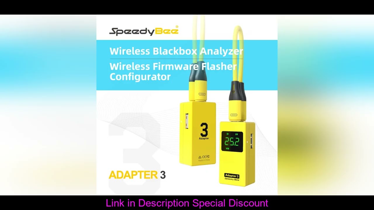 SpeedyBee Adapter 3 Built-in Bluetooth and Blackbox Downloader with 8-bit BLHeli_S ESC Firmware Upda