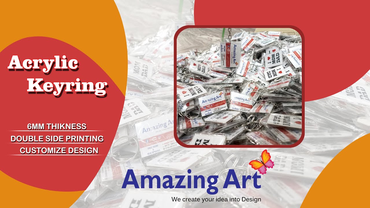 Acrylic Keyring  ||  6mmThikness ||  Double Side Printing || Customize Design ||Amazing Art