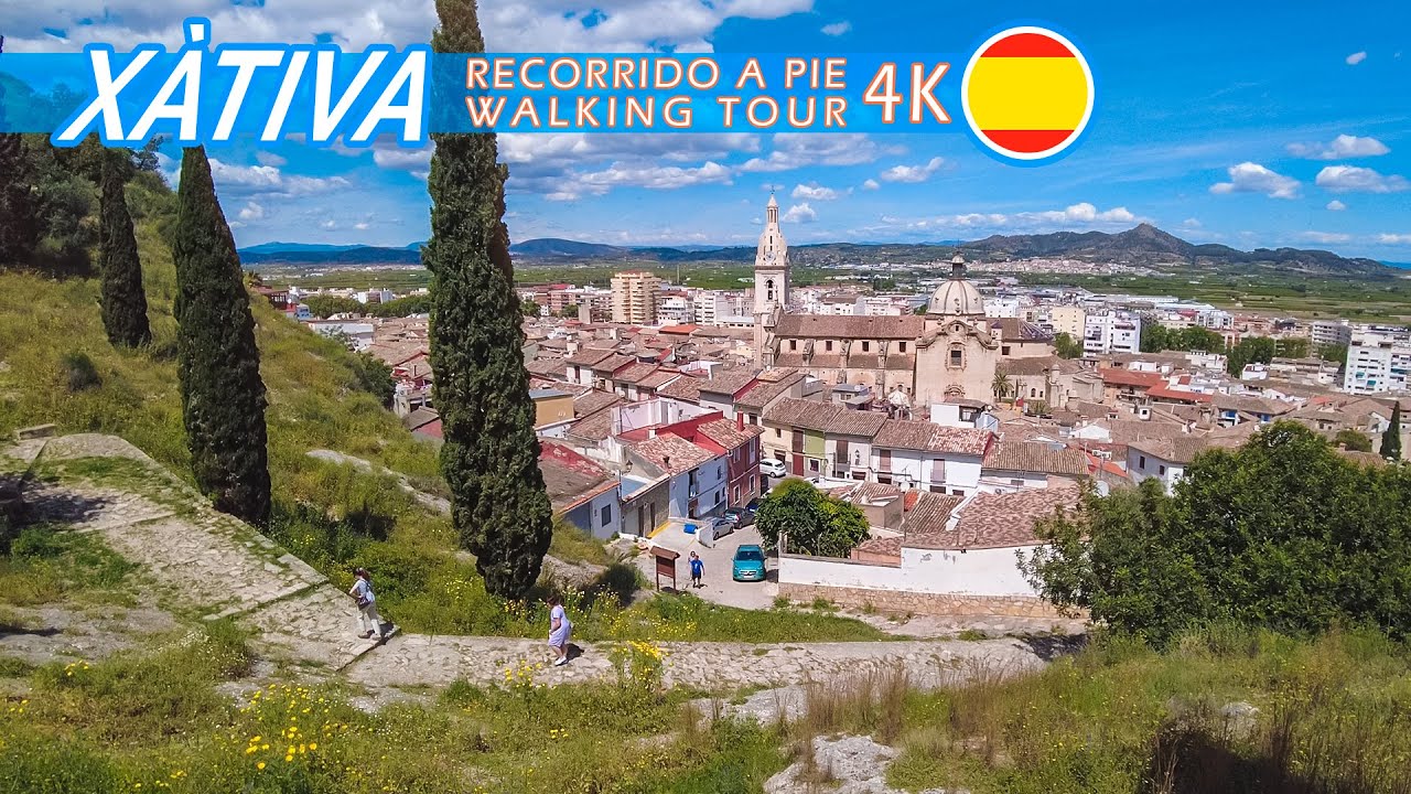 XÀTIVA | De punta a punta bajo el sol | 2 de 2 | Recorrido a pie con sonido ambiente 4K #69