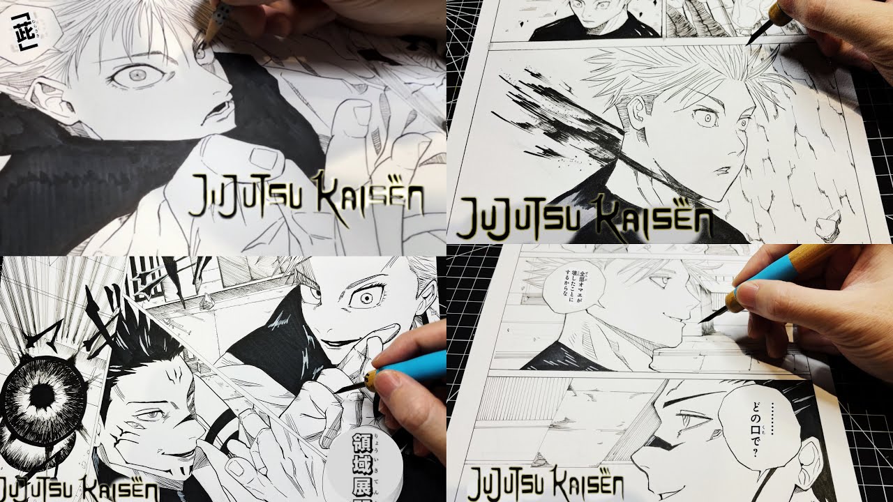 Manga Page Drawing COMPILATION | Jujutsu Kaisen | Gojo vs Sukuna |  Speed Drawing