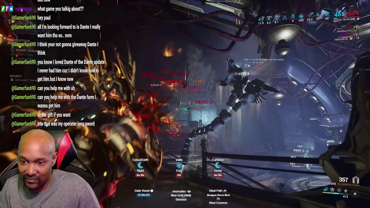 Warframe MR L5: Weekly mission grind.