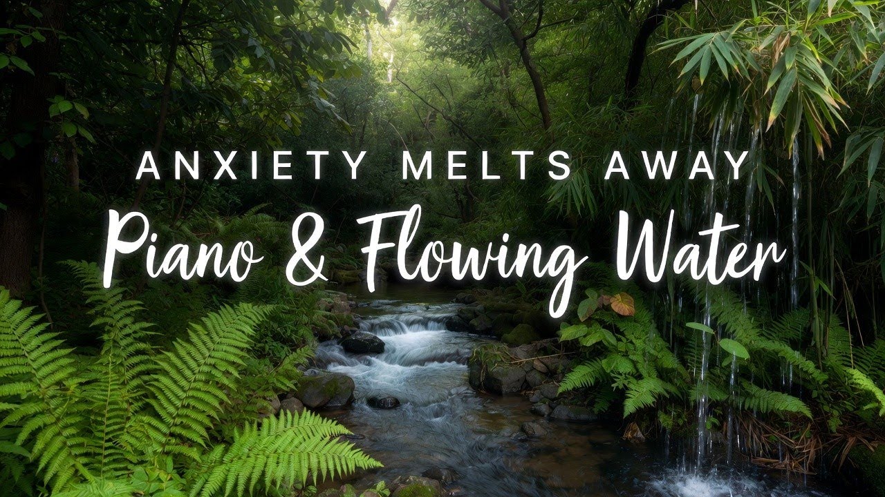 Peaceful Piano with Flowing Nature Stream 🍃 Meditation Music for Sleep
