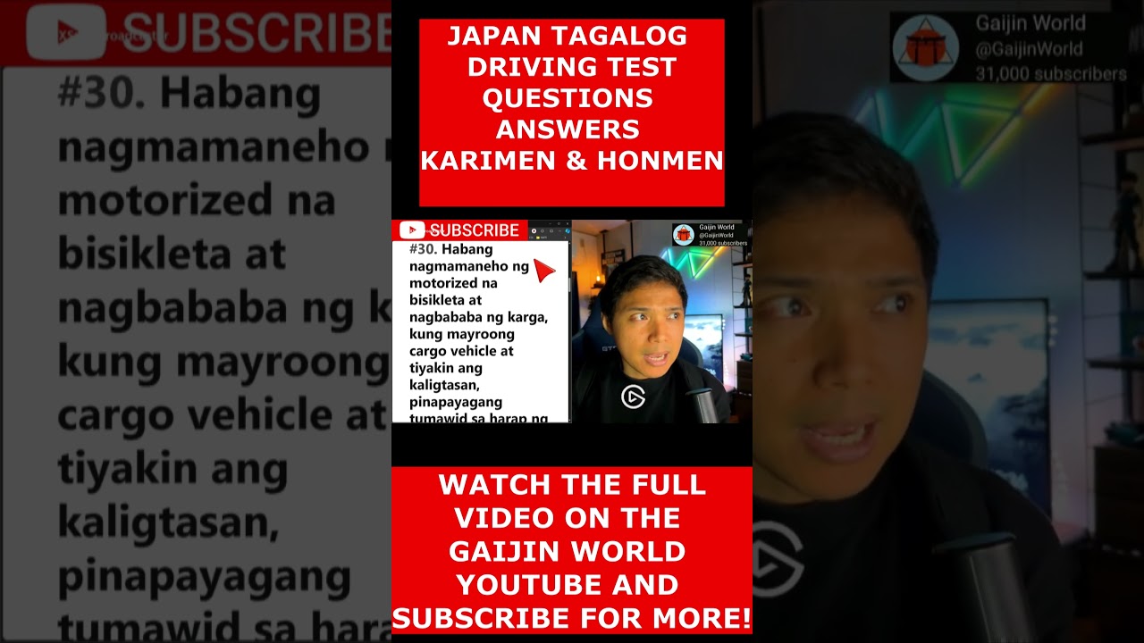🇯🇵🇵🇭JAPAN 29-32 TAGALOG KARIMEN DRIVING QUESTIONS EXPLAINED 