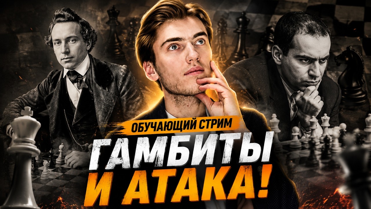 Обучающий стрим! Только АТАКА, только ГАМБИТЫ!  ПРИ ПОДДЕРЖКЕ САЙТА SHANDRYGINCHESS