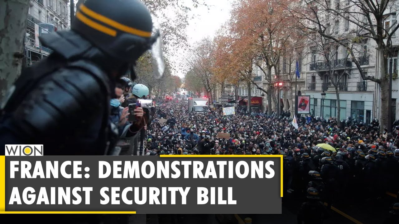 Police fire water cannon at tense Paris 'security bill' protest | World News