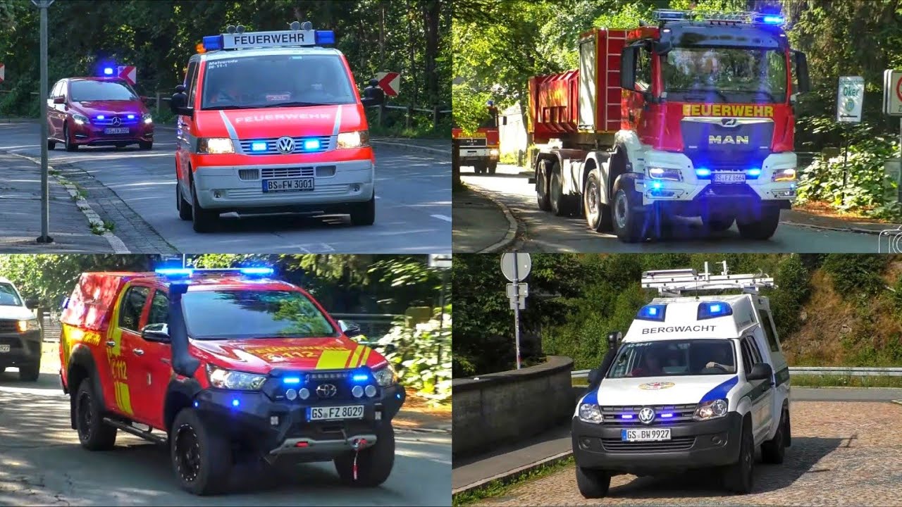 [🌳GROßER WALDBRAND IM HARZ🔥] Einsatzfahrten 》Feuerwehr, Bergwacht unm. | Einsatzübung #harzpower2024