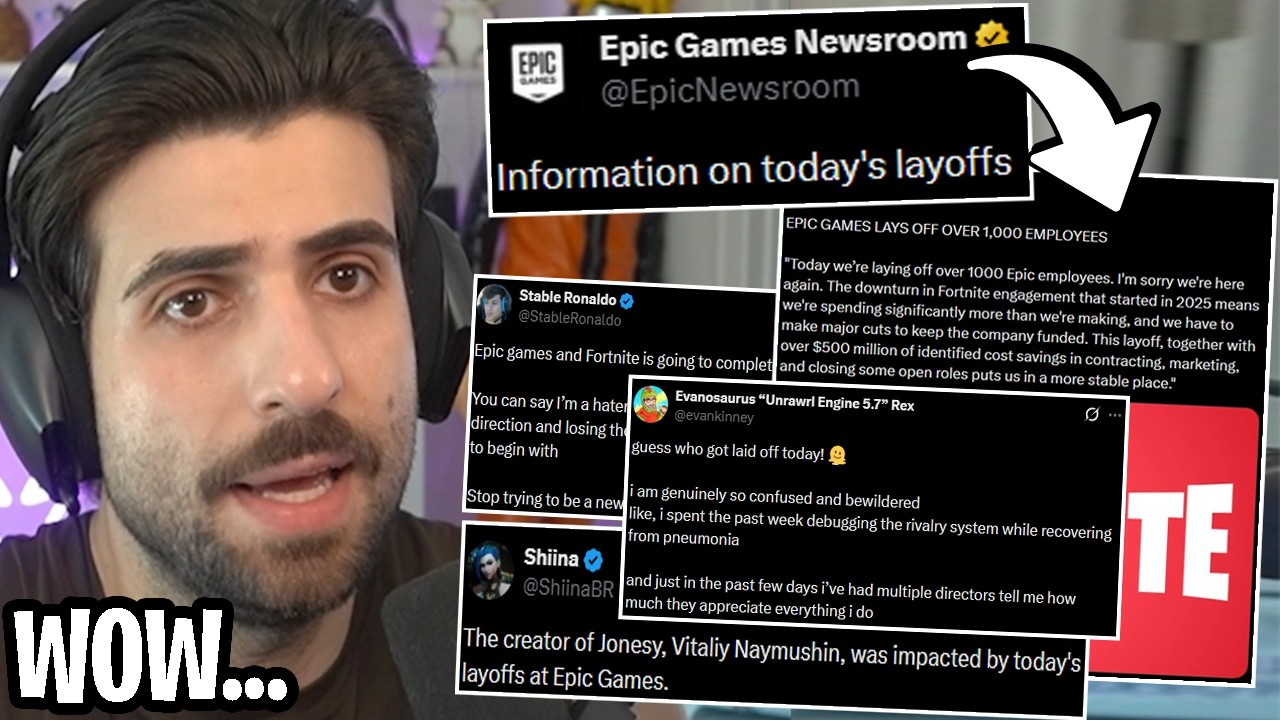 SypherPK реагирует на то, что Fortnite отключил половину игры и уволил 1000 сотрудников!