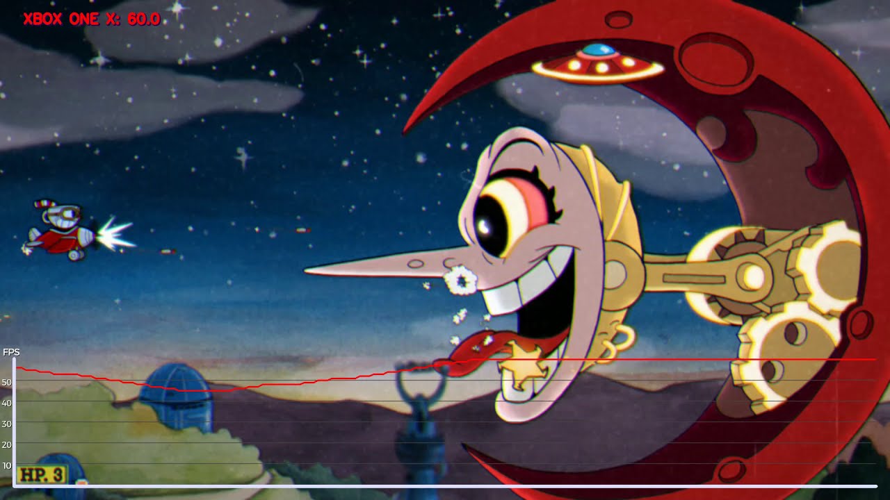 Cuphead Frame Rate Test | Xbox One X | 60fps gameplay