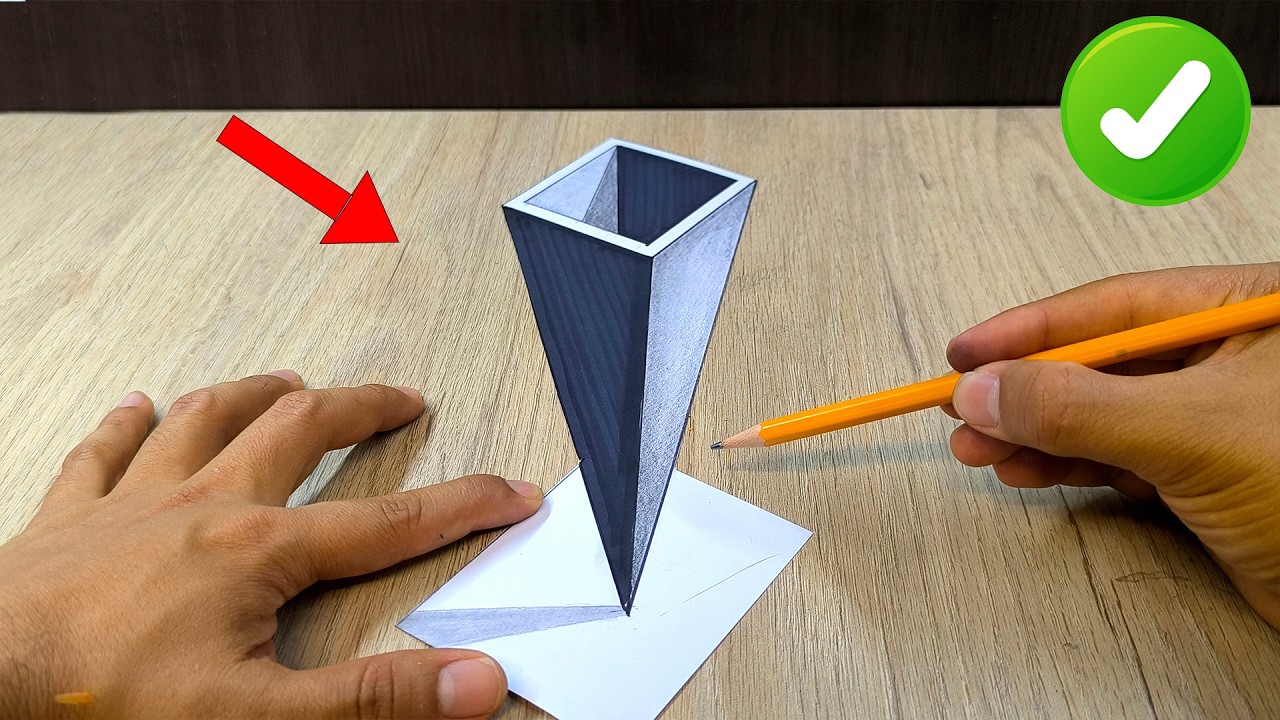 Dibujo 3D Facil 🔥 Como Crear un Embudo en 3D que sale del papel ✅