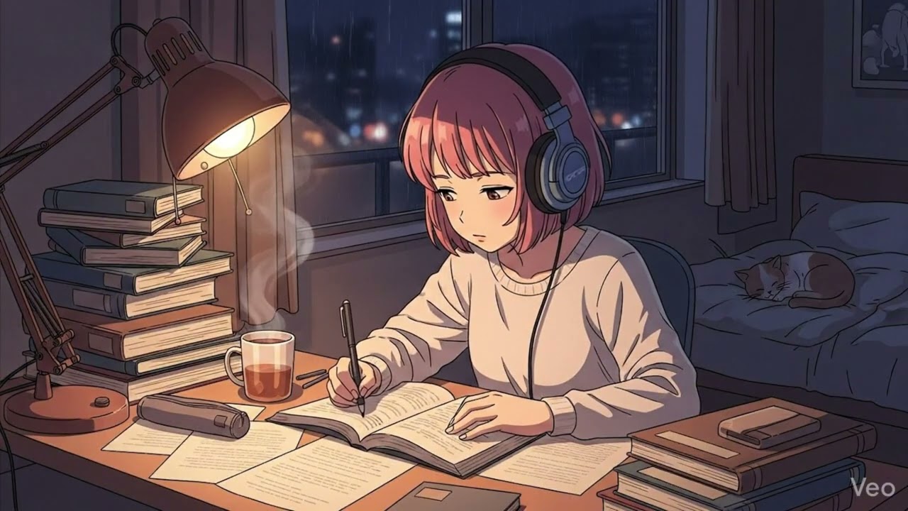 Late Night Study 🌧️ Lofi Rain Beats  Calm Music