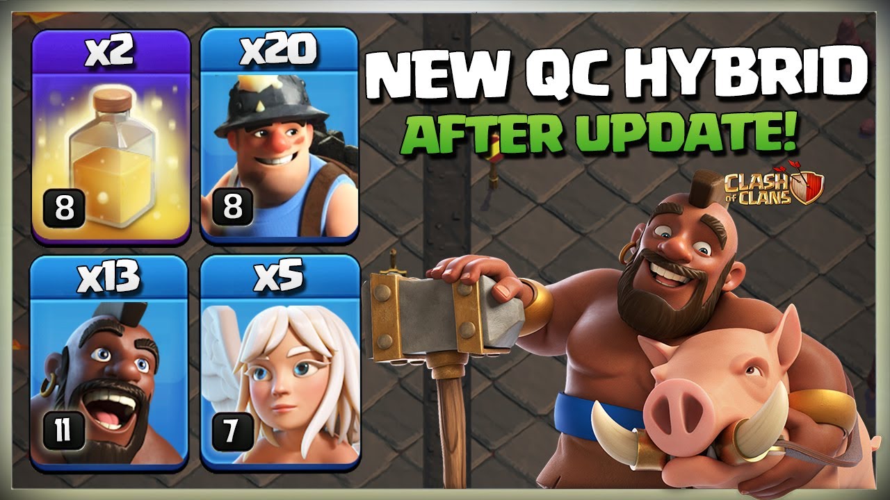 After Update! New TH14 Hybrid | QC Hog Miner Attack Strategy | Best TH14 Attack Clash of clans coc