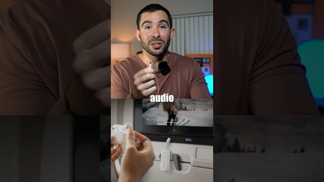 Как подключить Bluetooth-наушники в самолете! ✈️ #шорты