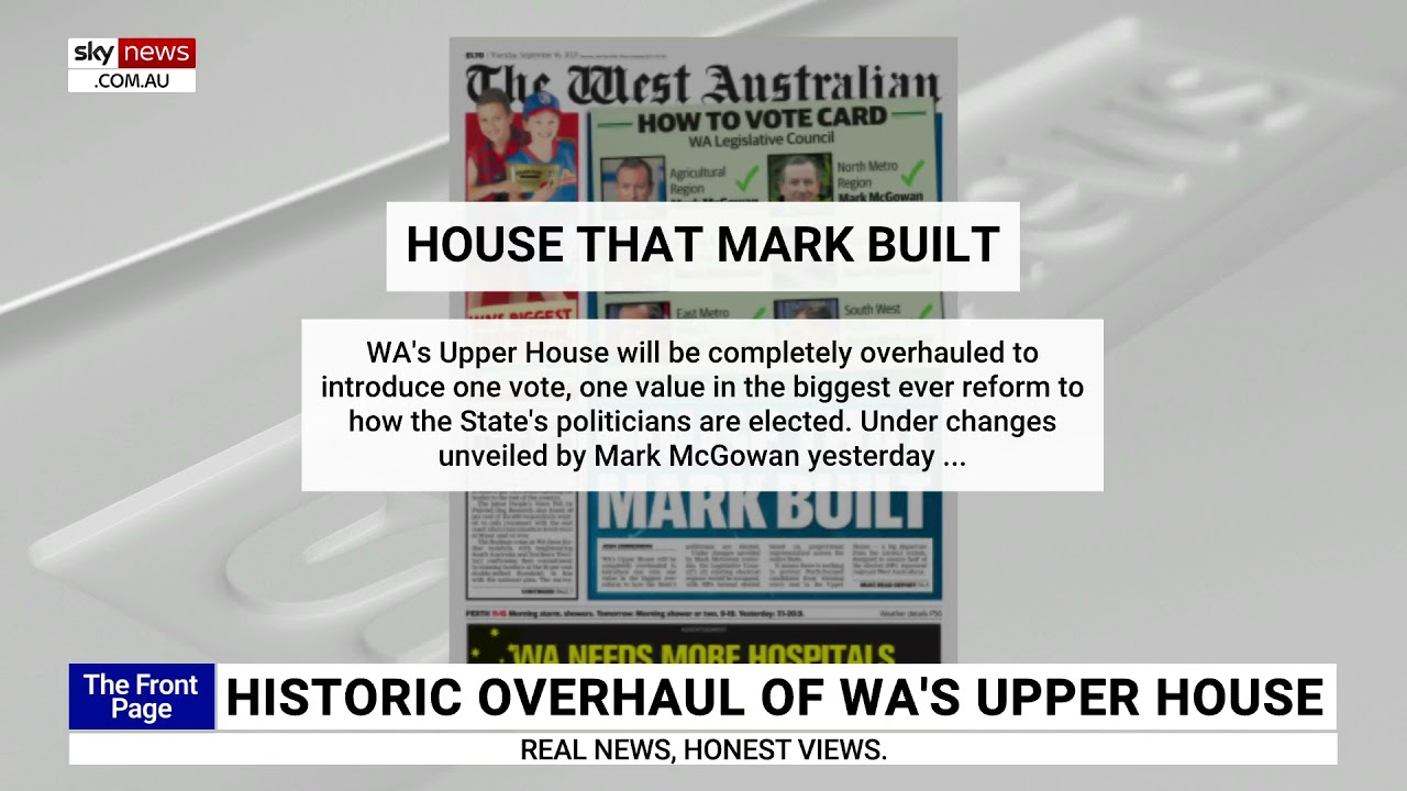 WA Upper House vote overhaul is a &lsquo;grab for power'