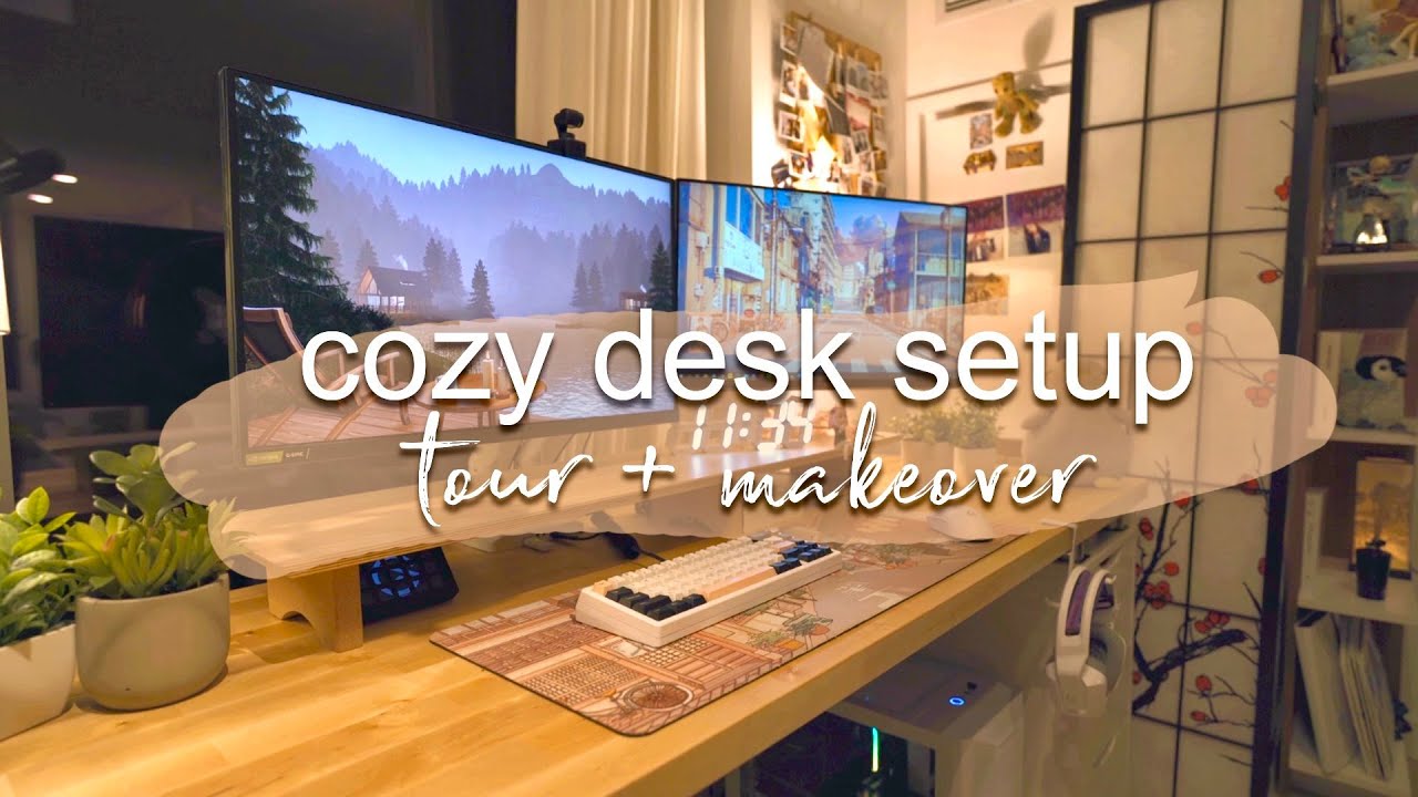 Cozy Desk Tour 🍂 My PC build & aesthetic setup | Desk Makeover Vlog! 🌷
