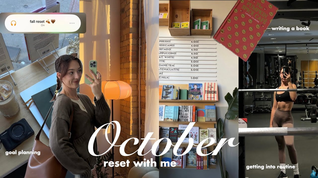 OCTOBER RESET🍁fall goal setting, new cafes, writing a novel!! wardrobe switch, reading cozy romance