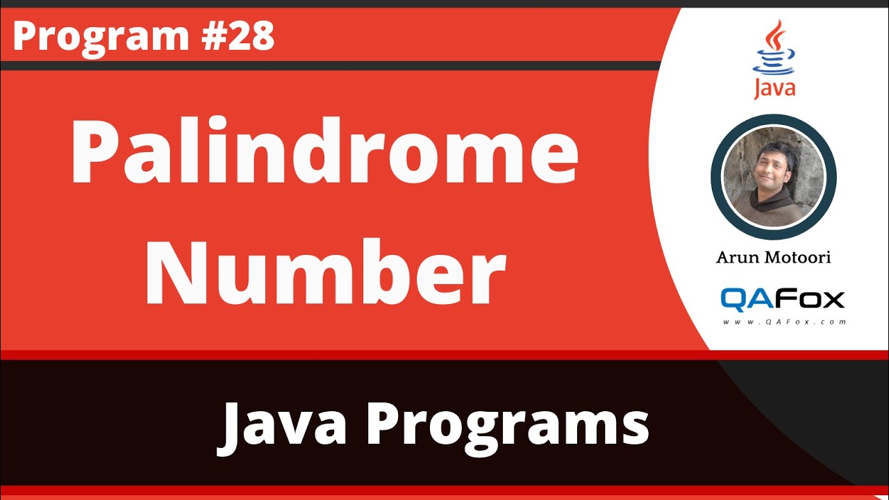 Java Program to check whether the given number is a palindrome