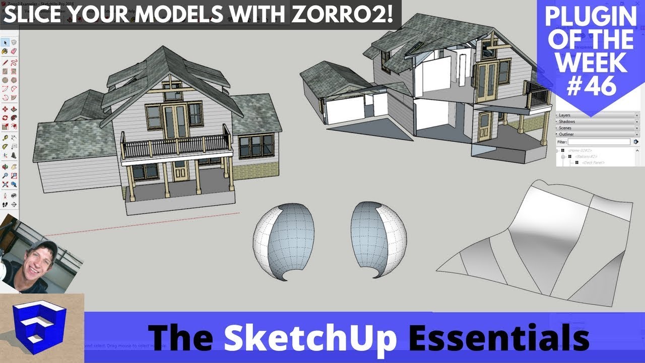 Нарезайте модели с помощью Zorro2 для SketchUp — расширение недели для SketchUp №46