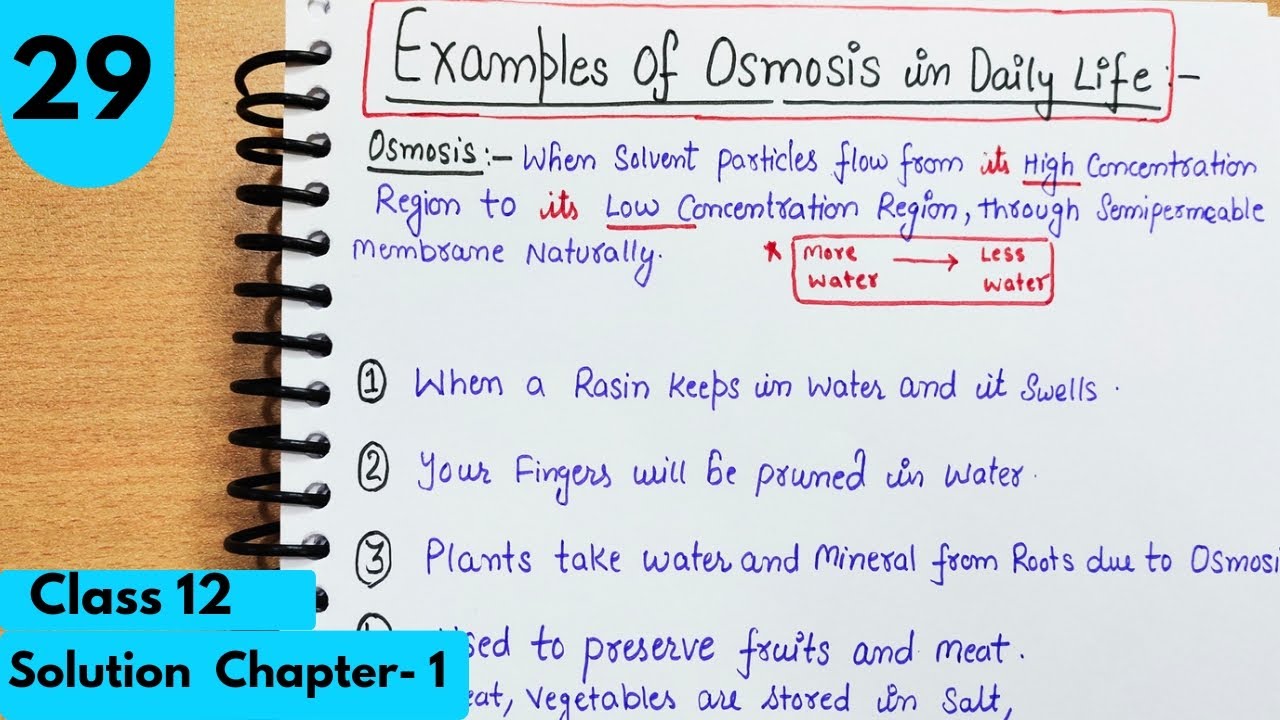 Example of Osmosis in daily Life| Osmotic pressure|Colligative properties Solutions Chapter1 class12