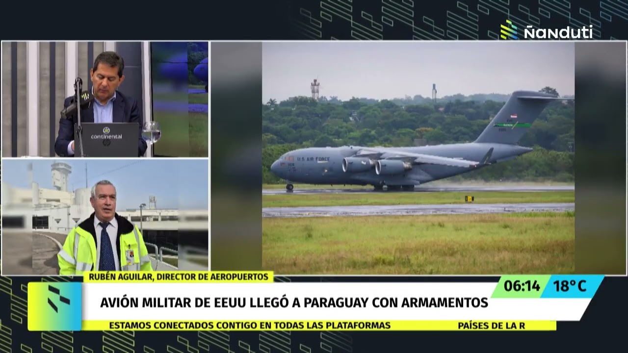 Avión militar de EEUU llegó a Paraguay con armamentos para entrenar a las FFAA