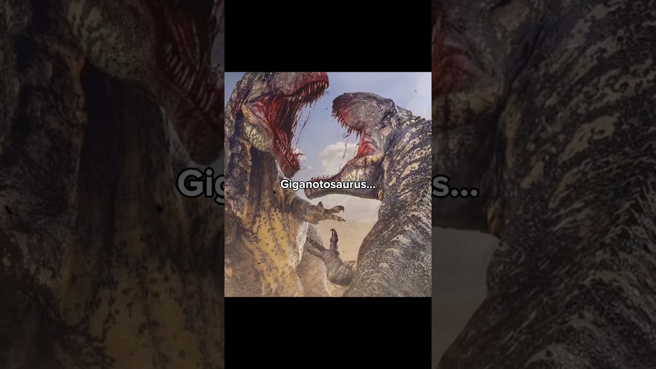 Which one would win in a fight? #dinosaur #prehistoric #extinct #trex #giganotosaurus #shorts