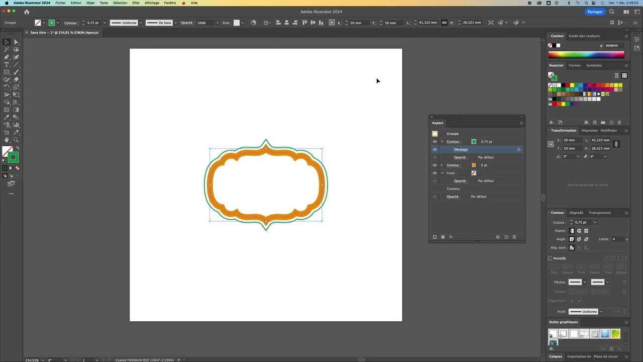Multiplier et décaler des contours sur un tracé Illustrator