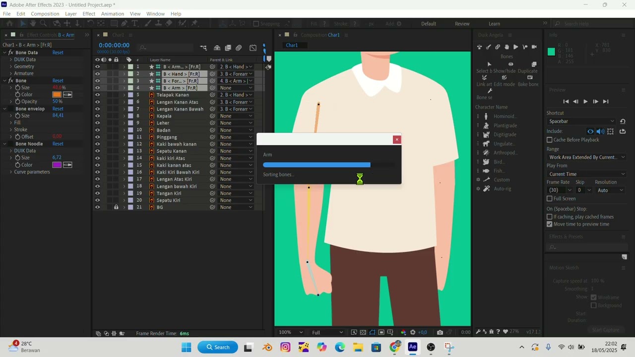 🎬 Tutorial Animasi 2D: Rigging Karakter dengan Duik Angela di Adobe After Effects