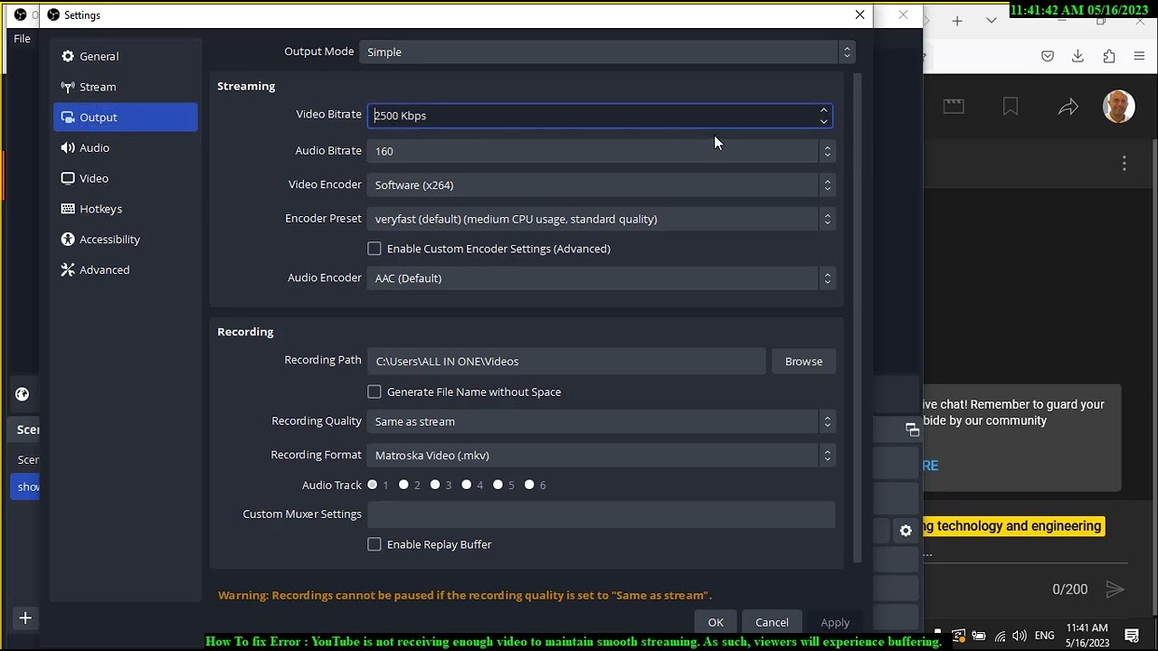 How To fix Error YouTube is not receiving enough video to maintain smooth streaming. As such, viewer