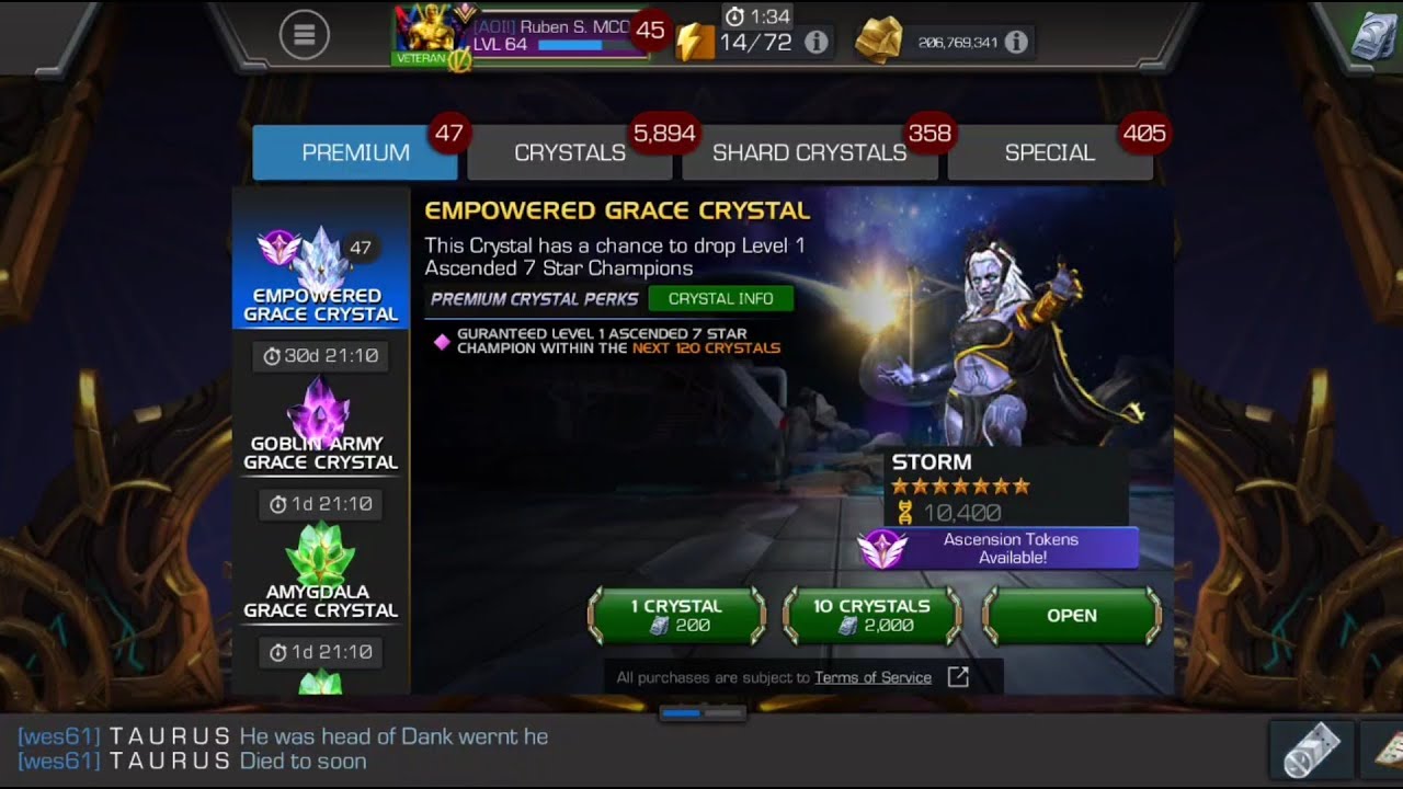 47x Empowered Grace Crystals Opening #mcoc #ceo