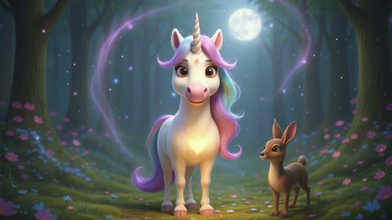 Einhorn Mila🦄und das Herzlicht 🌙 Ruhige Gute-Nacht-Geschichte f&uuml;r Kinder