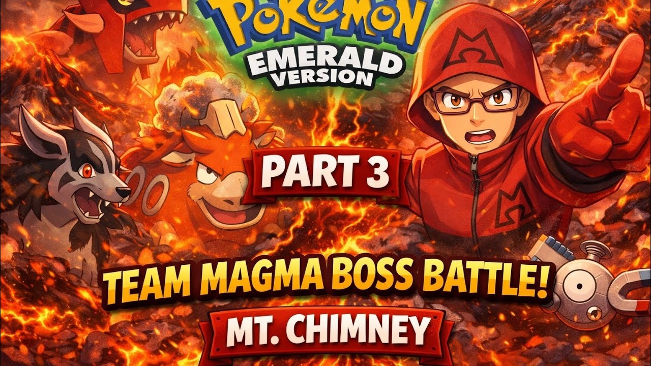 Pokémon Emerald Version – Part 3 | Team Magma Boss Battle (Mt Chimney)