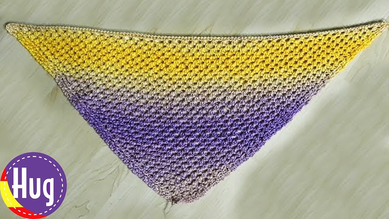 Crochet tunecino - Chal triangular - Chal con lana Ocean de Pro Lana - Veronika Hug