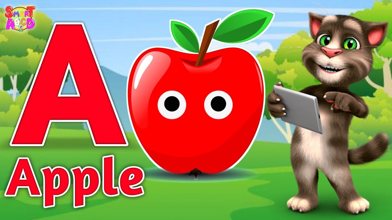 Фонетическая песенка 2 с двумя словами в 3D-формате - A для яблока 🍎🍏 - Песни про алфавит ABC со ...