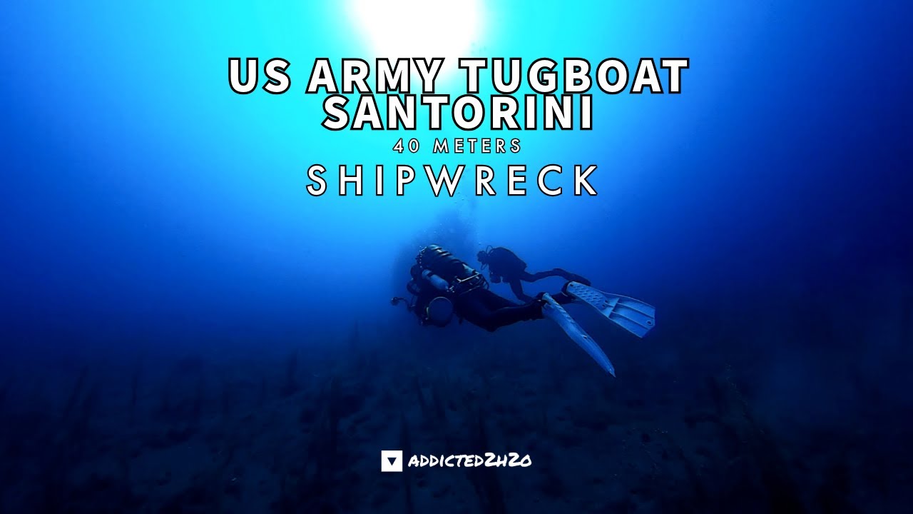 ⚓ -40m Mystery US Army Tugboat | Santorini Wreck Dive