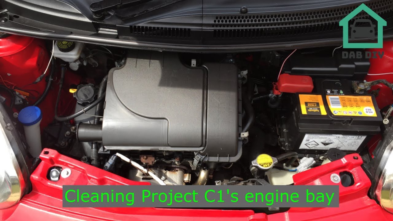 Cleaning Project C1's engine bay