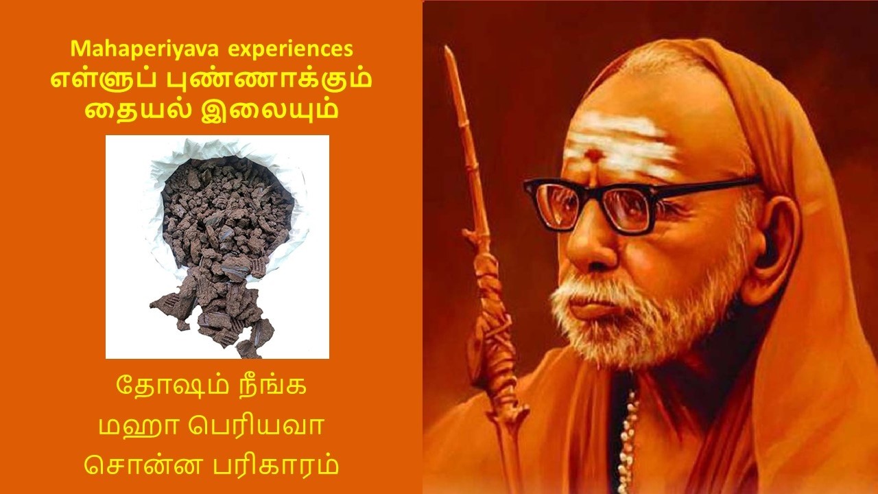 Mahaperiyava experiences - எள்ளுப் புண்ணாக்கும் தையல் இலையும் தோஷம் நீங்க மஹா பெரியவா சொன்ன பரிகாரம்