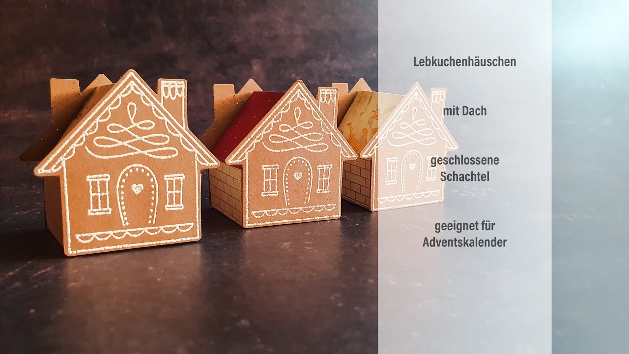 Süßes Lebkuchenhäuschen,  geschlossene Schachtel mit Dach, Stampin Up,