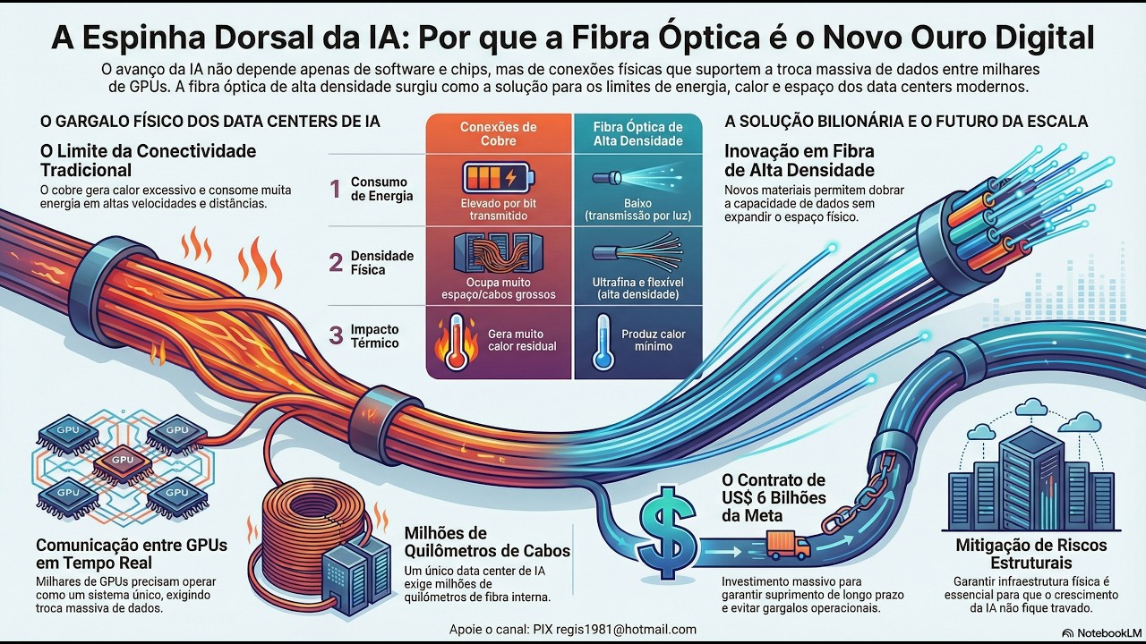 A Espinha Dorsal da IA: Porque a Fibra Ótica é o Novo Ouro Digital