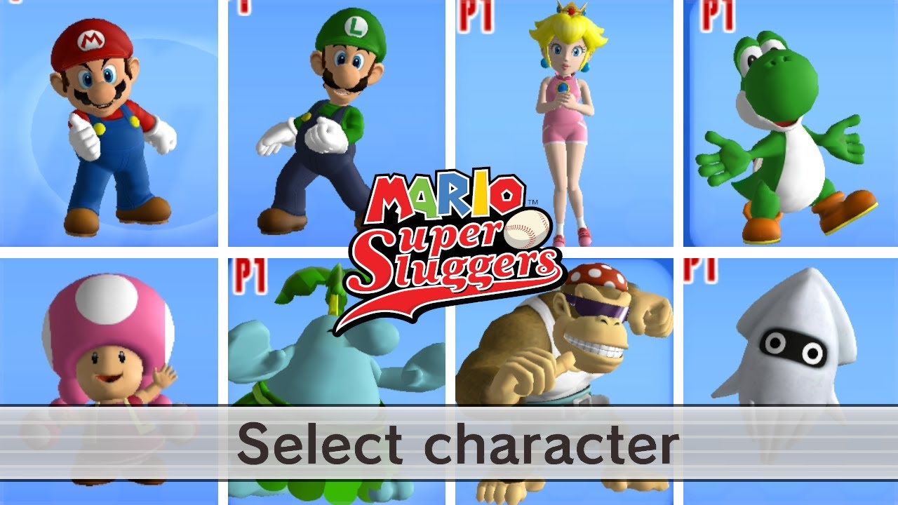 Mario Super Sluggers - All Character Select Animations