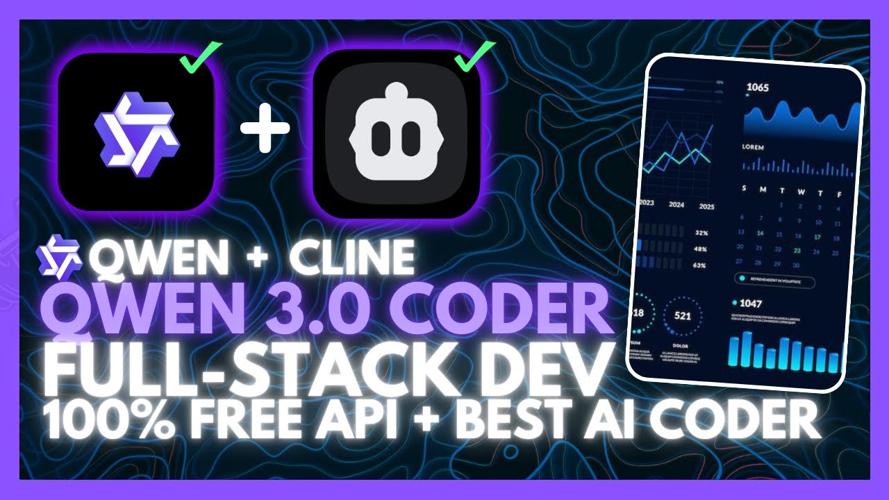 NEW Qwen 3 Coder: FULLY FREE AI Coder! Develop a Full-stack App Without Writing ANY Code! (FREE API)