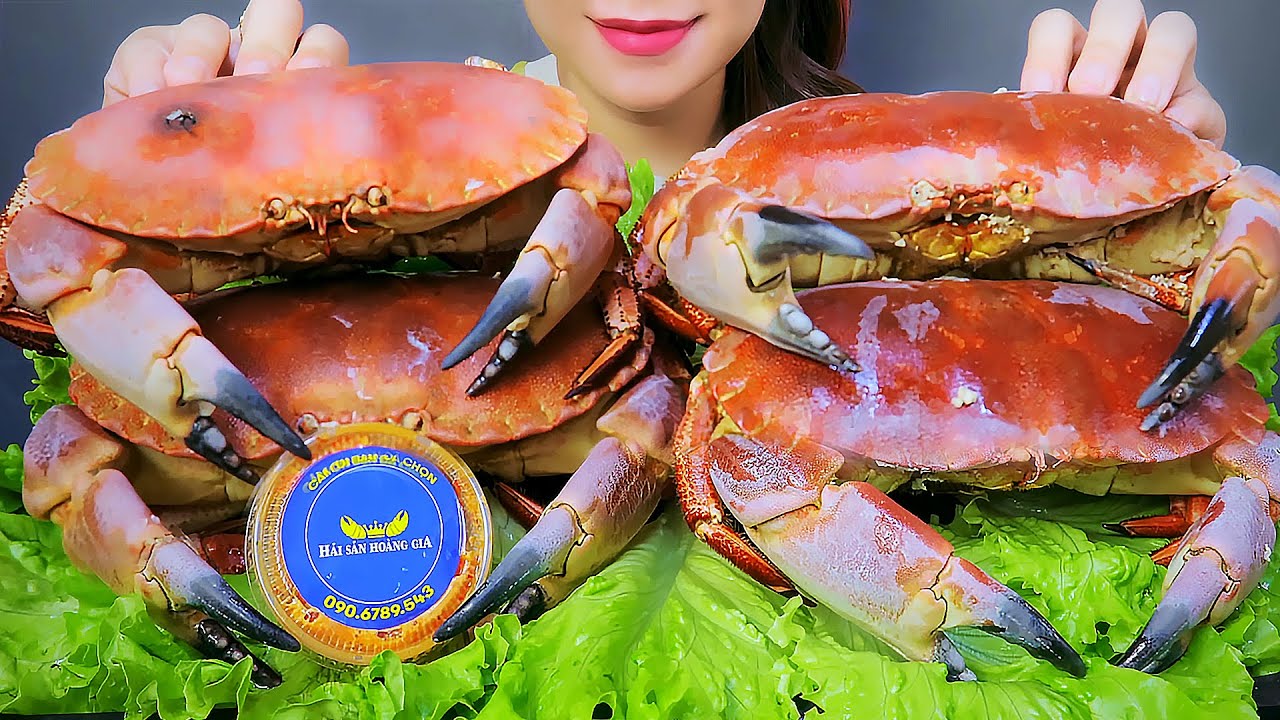 ASMR Boiled Ireland Norwegian brown crab, EATING SOUNDS | LINH-ASMR