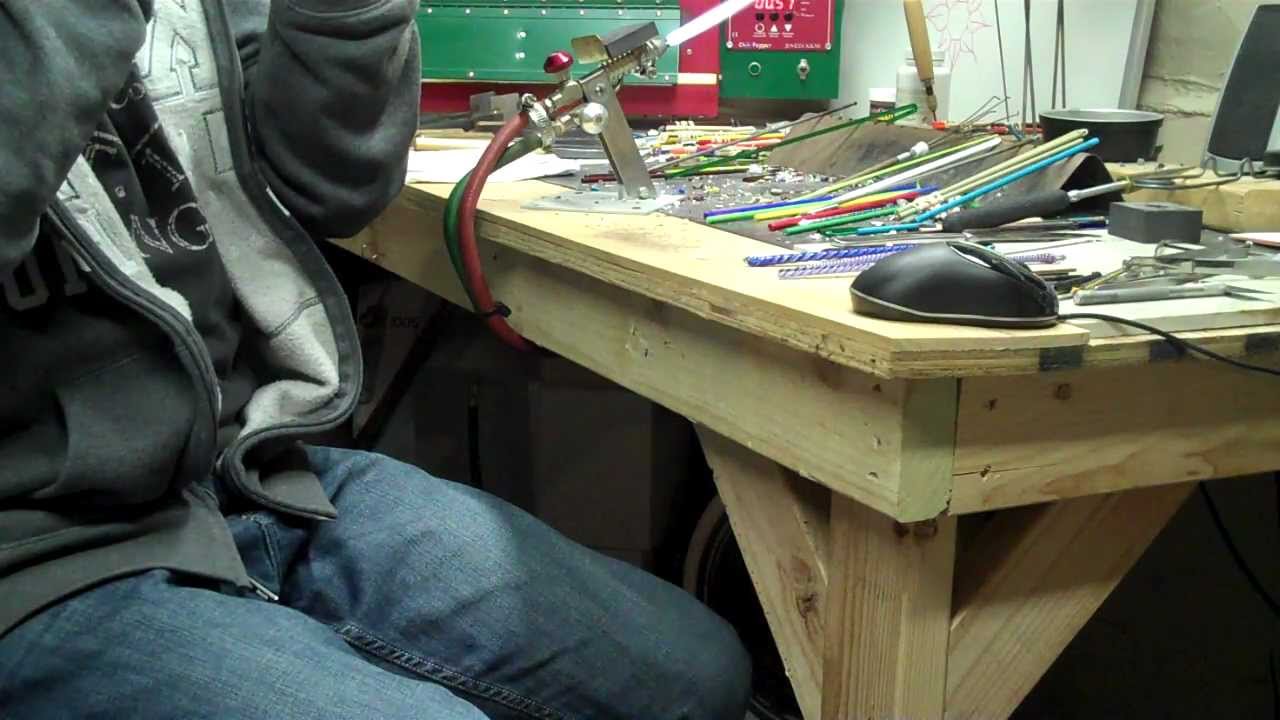 Blowing Feathered Lampwork Shards