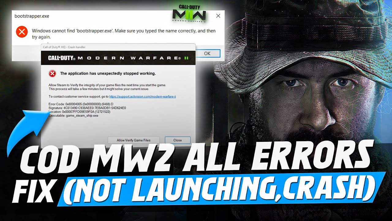 Как исправить ошибку COD Modern Warfare 2 Crash Handler и Bootsrapper.exe на ПК (исправление запу...