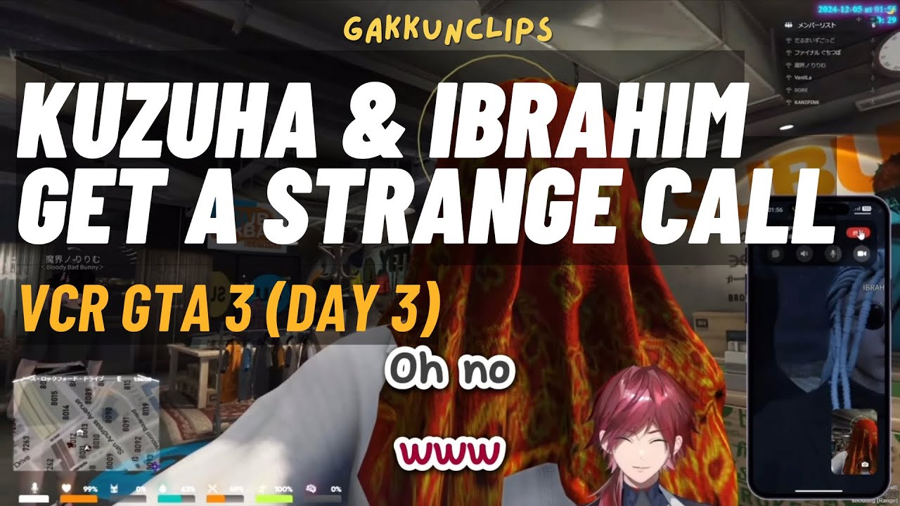 [ENG SUB] Kuzuha and Ibrahim get a strange call - VCR GTA3 Day 3 (Nijisanji Lauren Iroas)