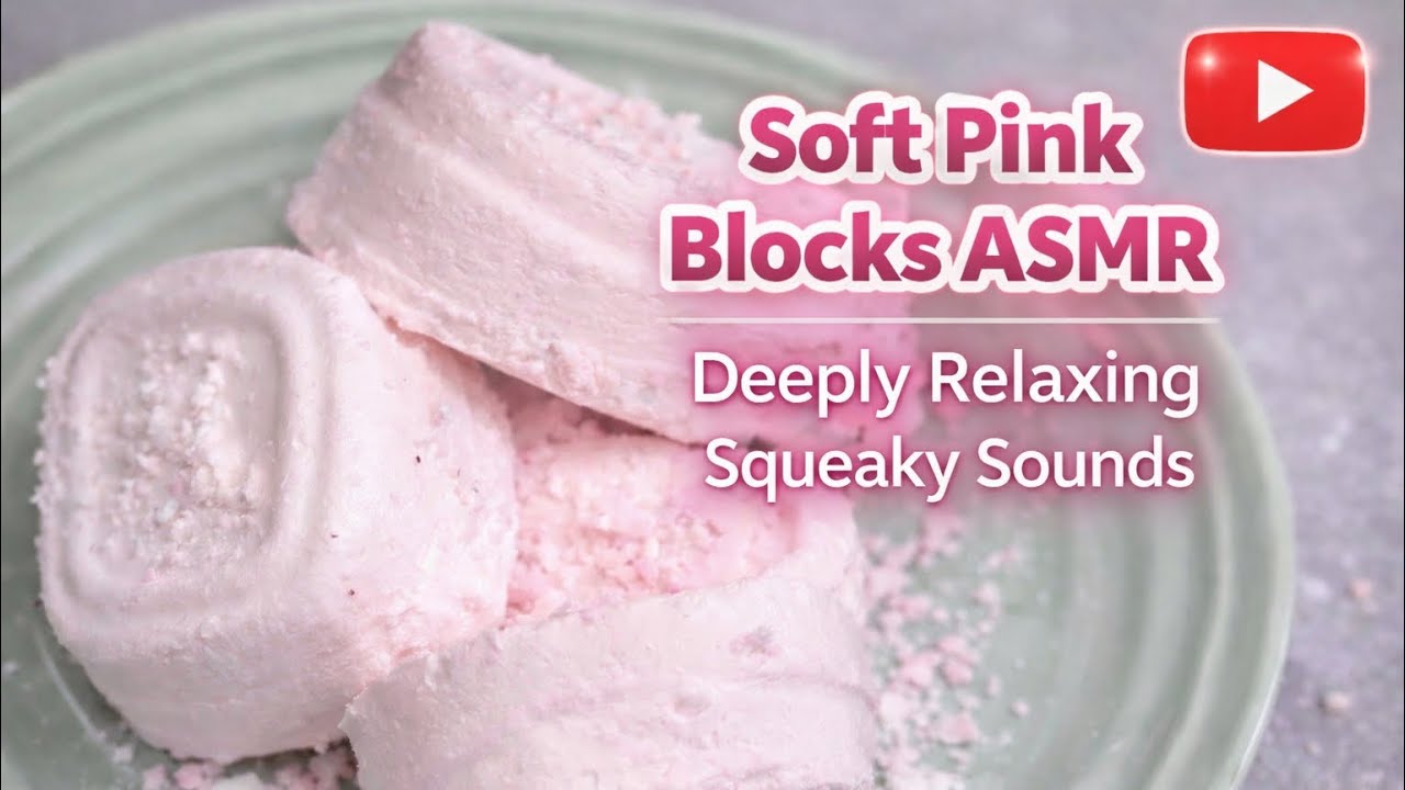 Soft Pink Blocks ASMR | Deeply Relaxing Squeaky Sounds | @Chalkcrumbleasmr 
