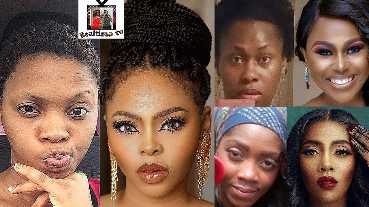 Top Nigerian Celebrities Before and After Makeup Transformation