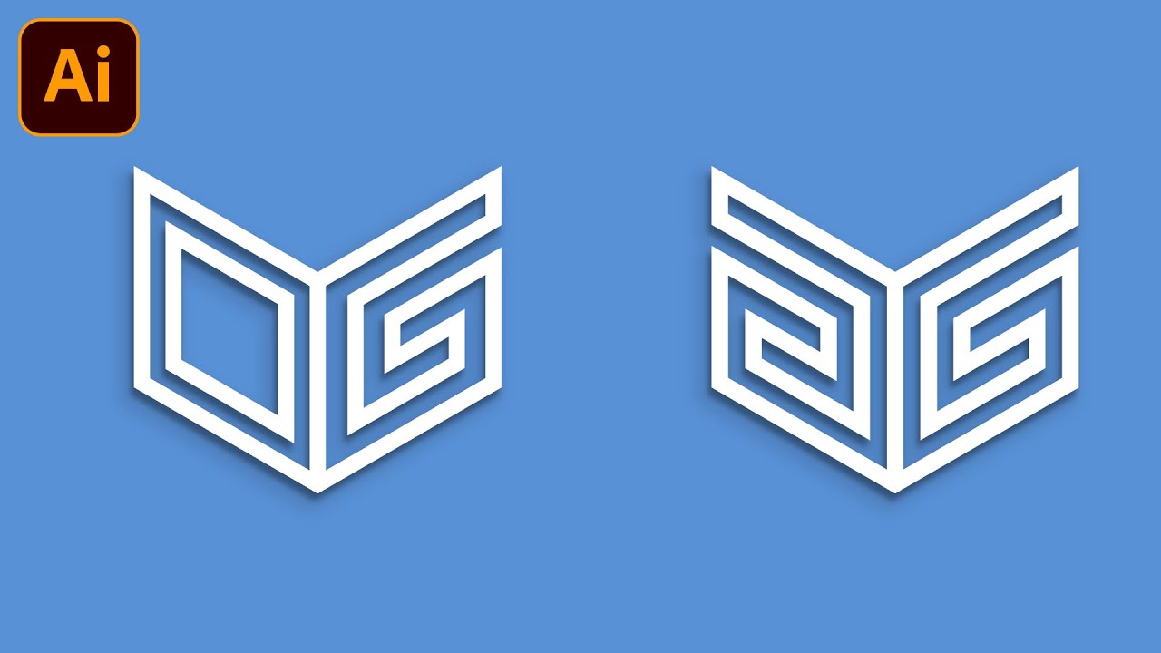 Logo design illustrator -  OG + GG letter logo design || Simple logo design Adobe illustrator cc