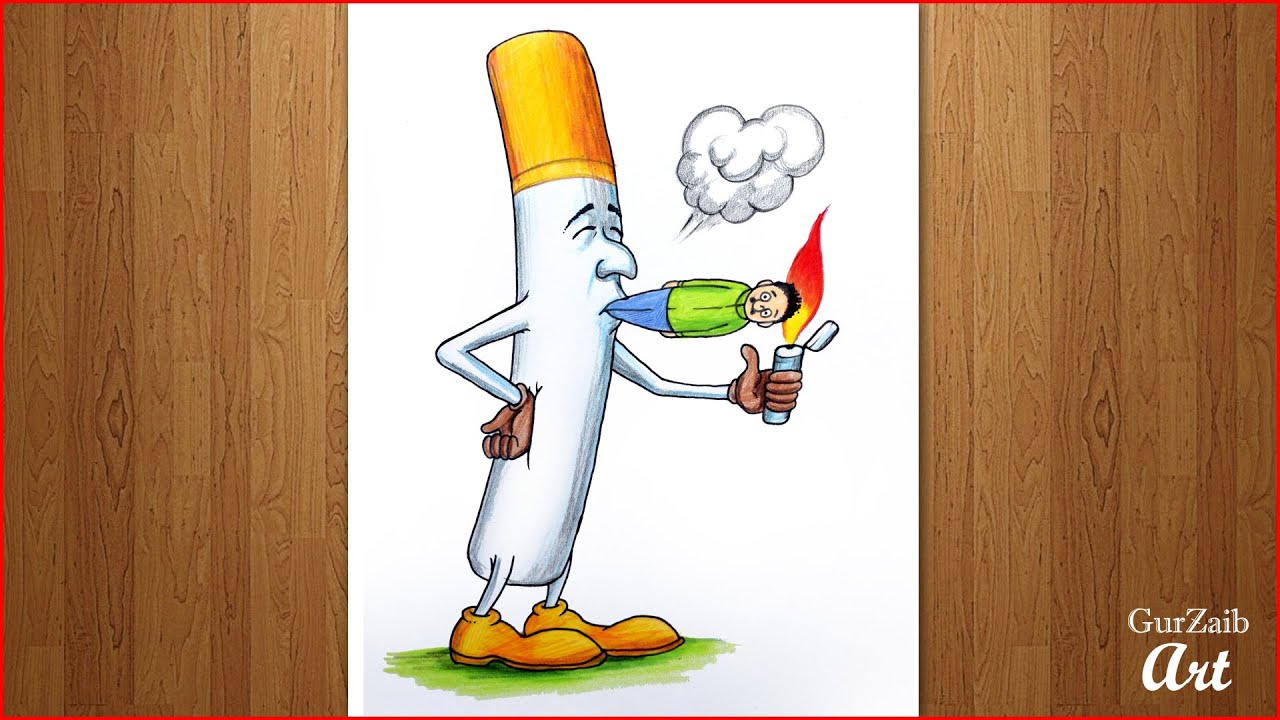 No smoking drawing || How to draw World No tobacco day poster ||  easy step by step for beginners